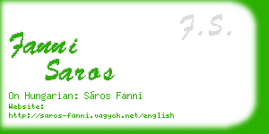 fanni saros business card