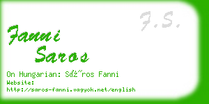 fanni saros business card